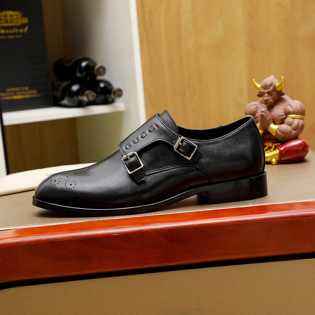 Men's men's shoes💰440💰💰🎩🎩🔥🔥Gucci GUCCI official website men's business formal leather shoes updated💥Hong Kong counter synchronized new styles💥completely one-to-one replica shipment👍zero gap in counter quality 0⃣️all made of imported cowhide with original hardware buckle➕🐂leather lining, color, code matching 39-44